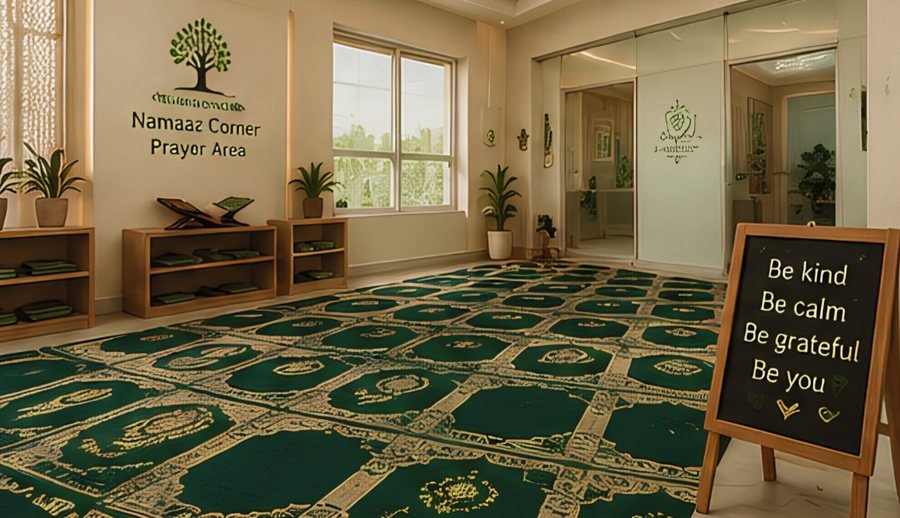 The school namaz corner and prayer area